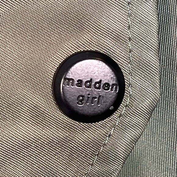 Madden Girl Insulated Bomber Jacket Coat Army Sage Green Orange - Picture 9 of 16